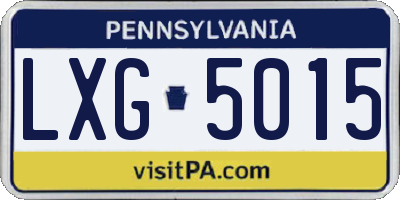 PA license plate LXG5015