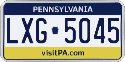 PA license plate LXG5045