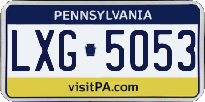 PA license plate LXG5053