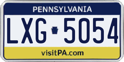 PA license plate LXG5054