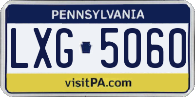 PA license plate LXG5060