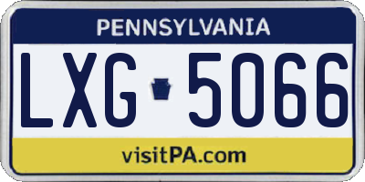 PA license plate LXG5066