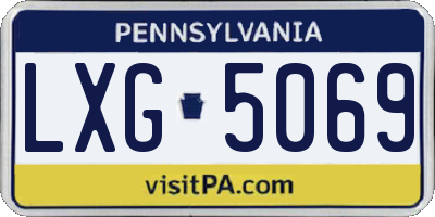 PA license plate LXG5069