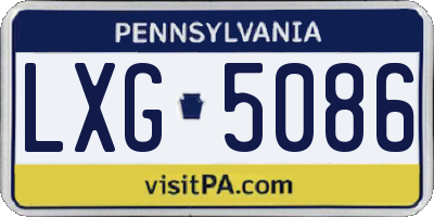 PA license plate LXG5086