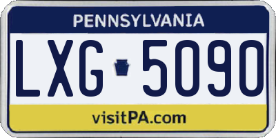 PA license plate LXG5090