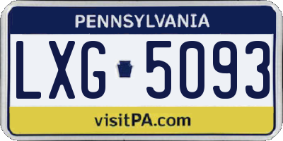 PA license plate LXG5093