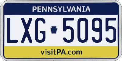 PA license plate LXG5095