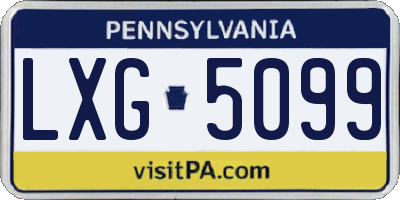 PA license plate LXG5099