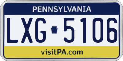 PA license plate LXG5106