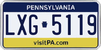 PA license plate LXG5119