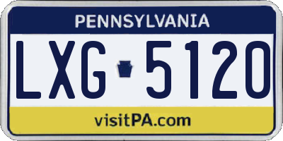 PA license plate LXG5120