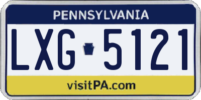 PA license plate LXG5121