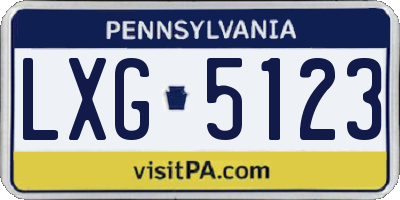 PA license plate LXG5123