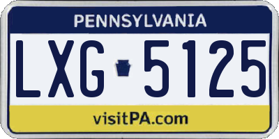 PA license plate LXG5125