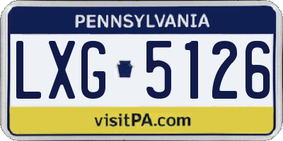 PA license plate LXG5126