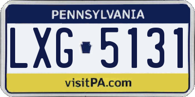 PA license plate LXG5131