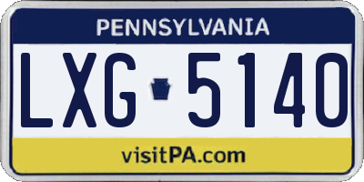 PA license plate LXG5140