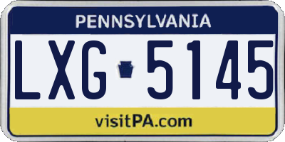 PA license plate LXG5145