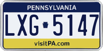 PA license plate LXG5147