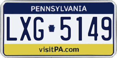 PA license plate LXG5149