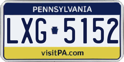 PA license plate LXG5152