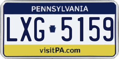 PA license plate LXG5159