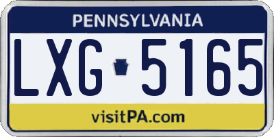 PA license plate LXG5165