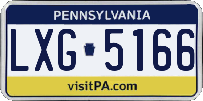 PA license plate LXG5166