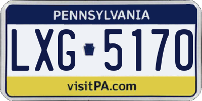 PA license plate LXG5170