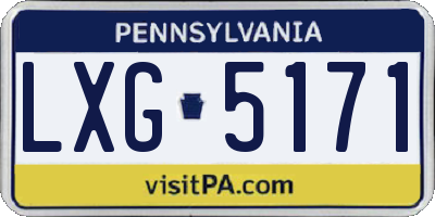 PA license plate LXG5171
