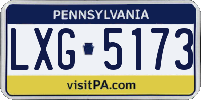 PA license plate LXG5173