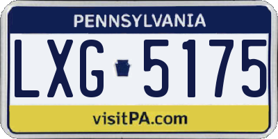 PA license plate LXG5175