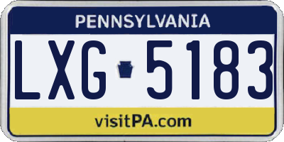 PA license plate LXG5183