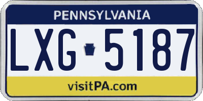 PA license plate LXG5187
