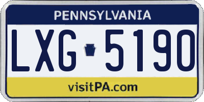 PA license plate LXG5190