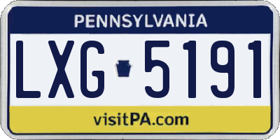 PA license plate LXG5191