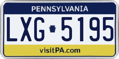 PA license plate LXG5195
