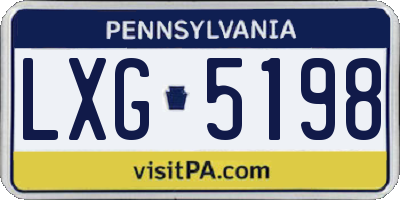 PA license plate LXG5198