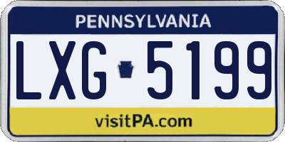 PA license plate LXG5199