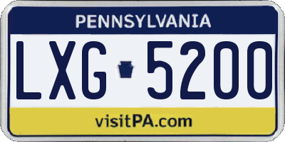 PA license plate LXG5200