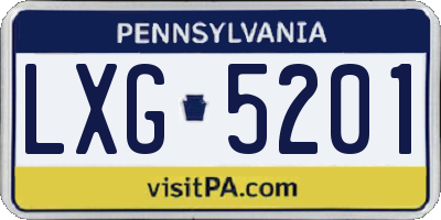 PA license plate LXG5201