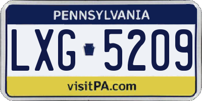 PA license plate LXG5209