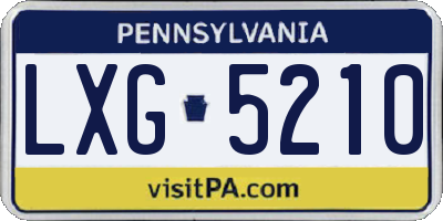 PA license plate LXG5210