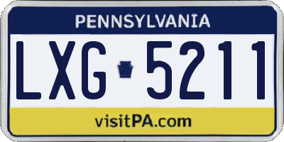 PA license plate LXG5211