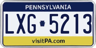 PA license plate LXG5213