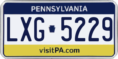 PA license plate LXG5229