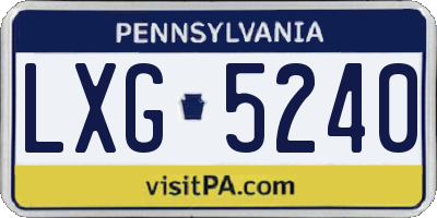 PA license plate LXG5240