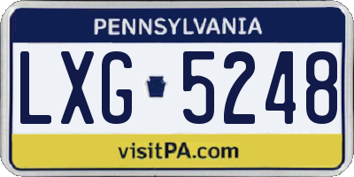 PA license plate LXG5248