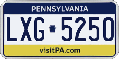 PA license plate LXG5250