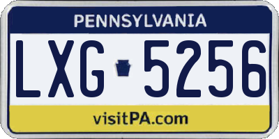 PA license plate LXG5256